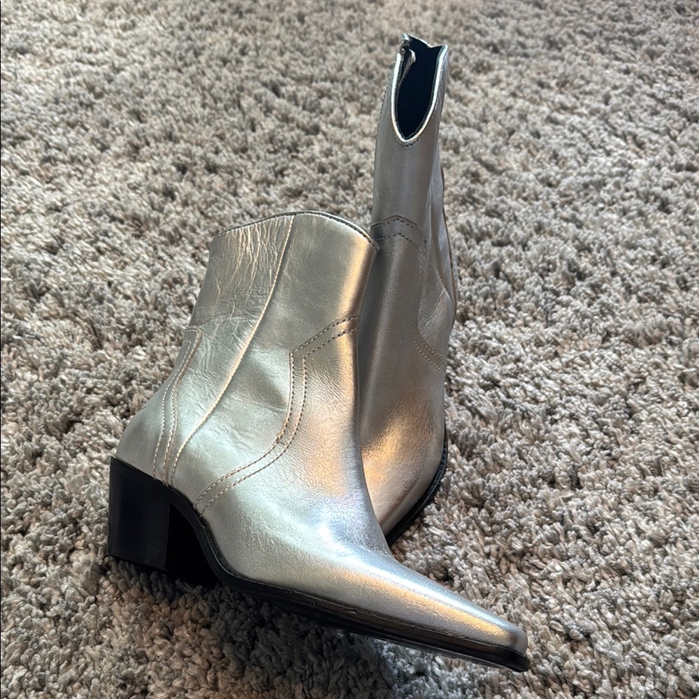 Silver Ankle Boots